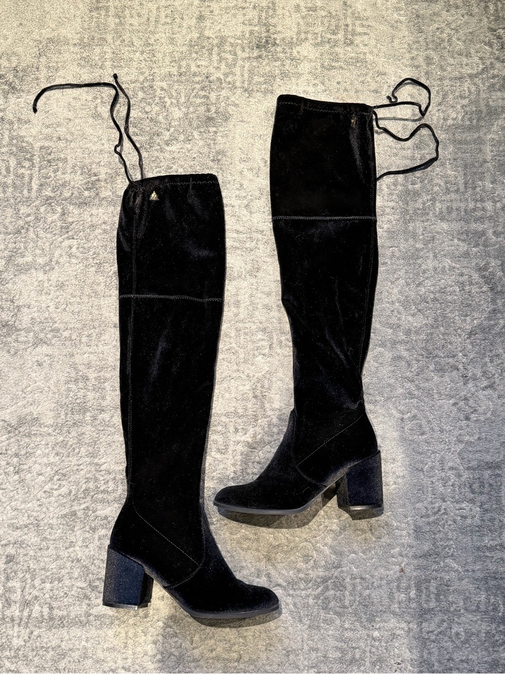 GUESS Lolo Black Velvet Over-the-Knee Boots